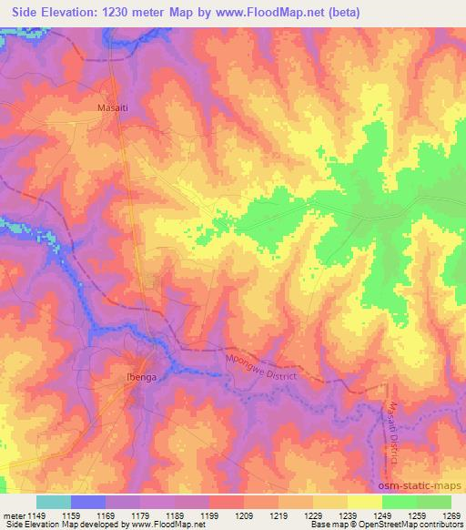 Side,Zambia Elevation Map