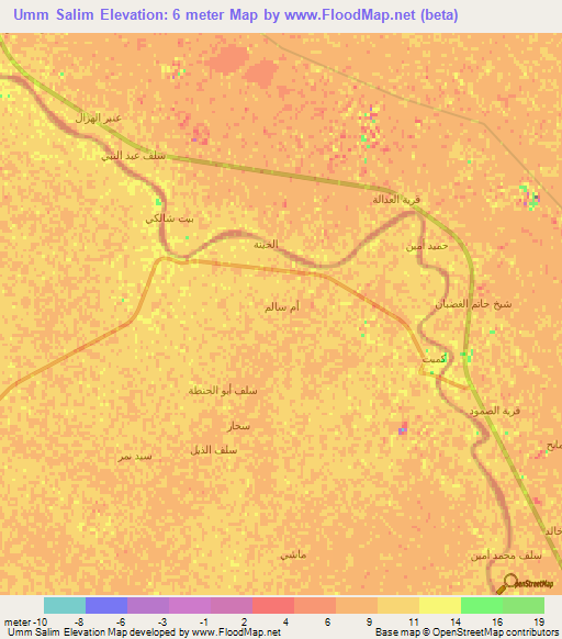 Umm Salim,Iraq Elevation Map