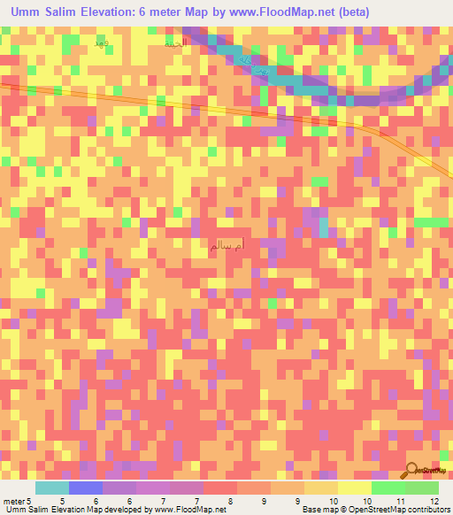 Umm Salim,Iraq Elevation Map