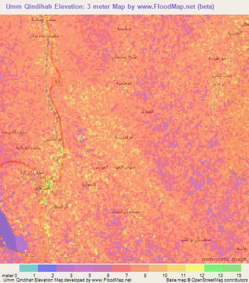 Umm Qindihah,Iraq Elevation Map