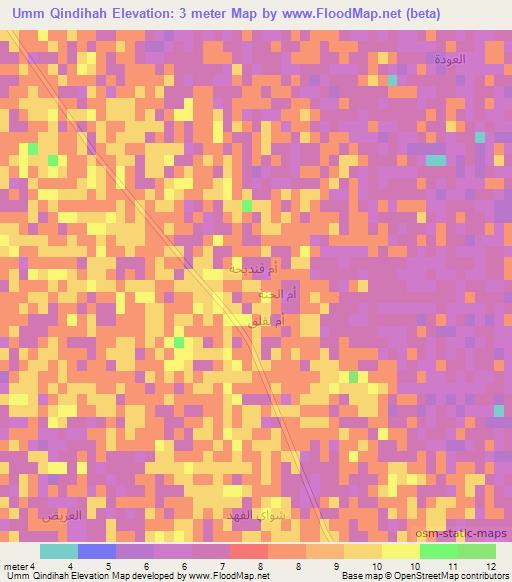 Umm Qindihah,Iraq Elevation Map