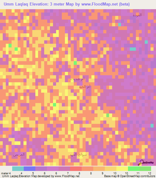 Umm Laqlaq,Iraq Elevation Map