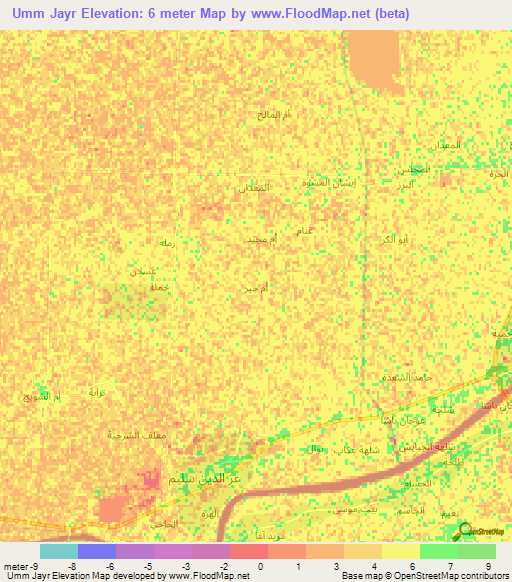 Umm Jayr,Iraq Elevation Map