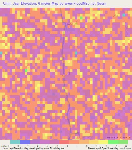 Umm Jayr,Iraq Elevation Map