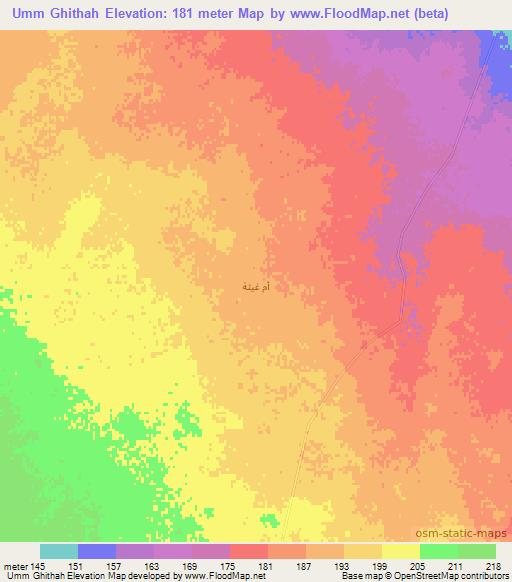 Umm Ghithah,Iraq Elevation Map