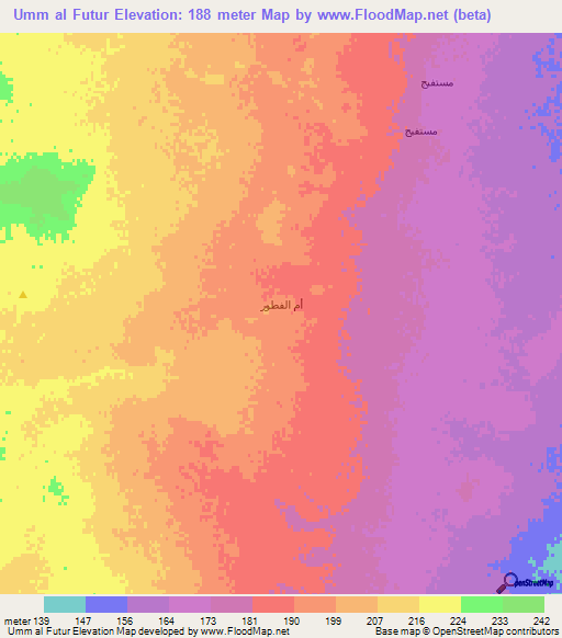 Umm al Futur,Iraq Elevation Map