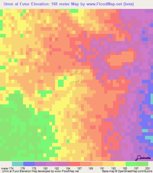 Umm al Futur,Iraq Elevation Map