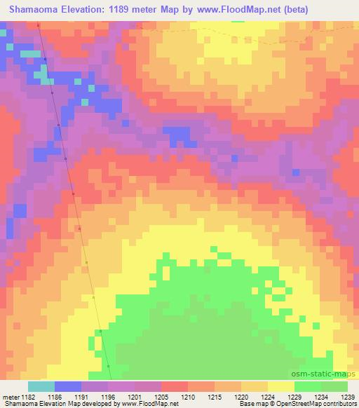 Shamaoma,Zambia Elevation Map