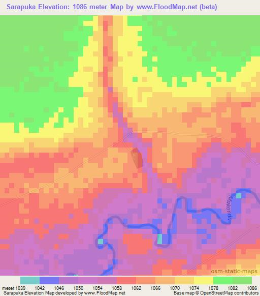 Sarapuka,Zambia Elevation Map