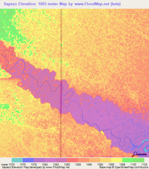 Sapezo,Zambia Elevation Map