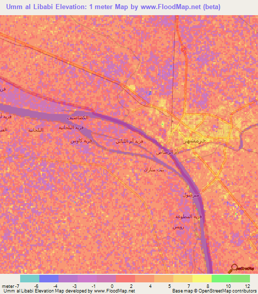 Umm al Libabi,Iraq Elevation Map