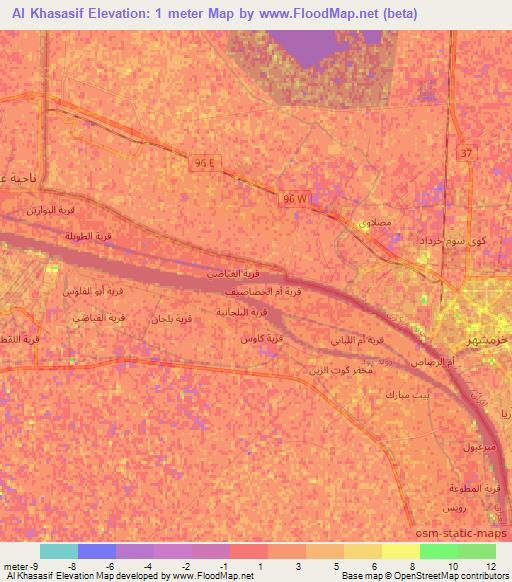 Al Khasasif,Iraq Elevation Map