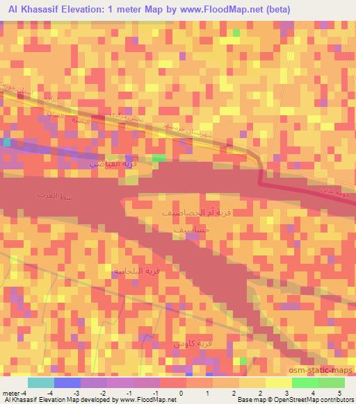 Al Khasasif,Iraq Elevation Map