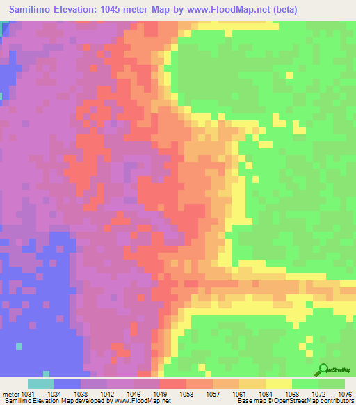 Samilimo,Zambia Elevation Map