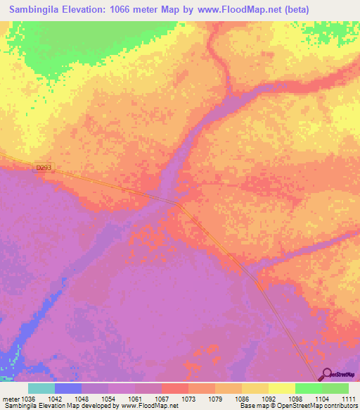 Sambingila,Zambia Elevation Map