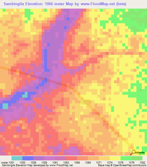 Sambingila,Zambia Elevation Map