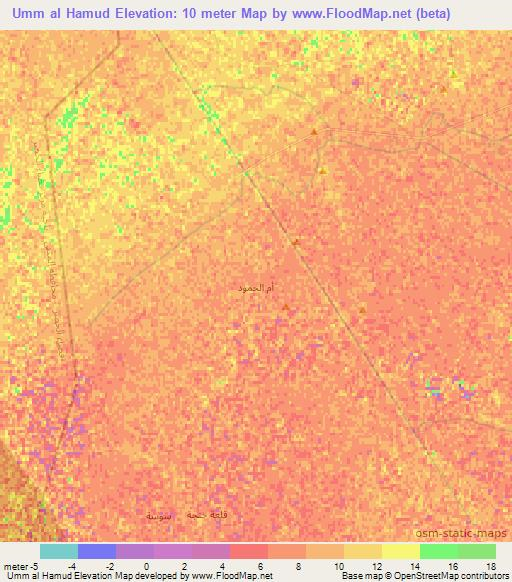 Umm al Hamud,Iraq Elevation Map