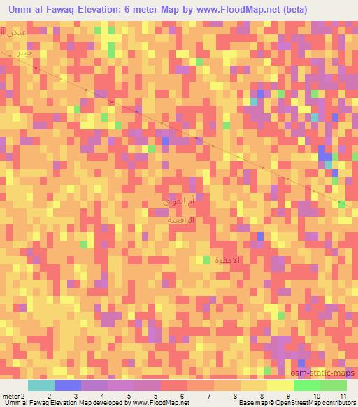 Umm al Fawaq,Iraq Elevation Map