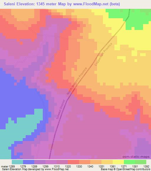 Saleni,Zambia Elevation Map