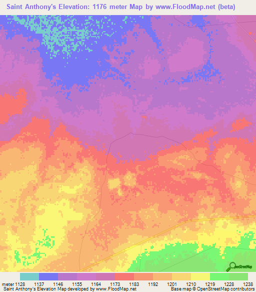 Saint Anthony's,Zambia Elevation Map