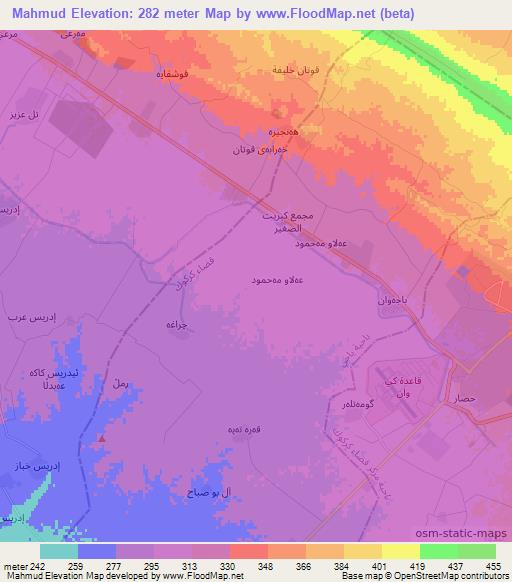 Mahmud,Iraq Elevation Map