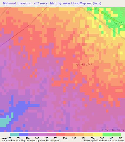 Mahmud,Iraq Elevation Map