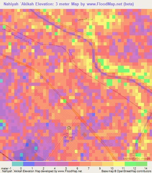 Nahiyah `Akikah,Iraq Elevation Map