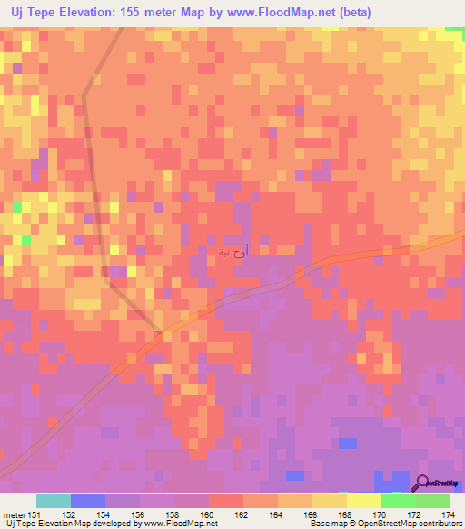 Uj Tepe,Iraq Elevation Map