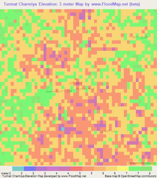 Turmat Charmiya,Iraq Elevation Map