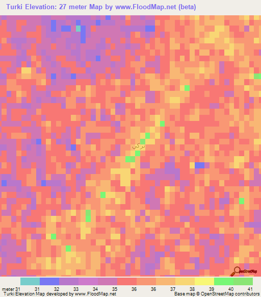 Turki,Iraq Elevation Map