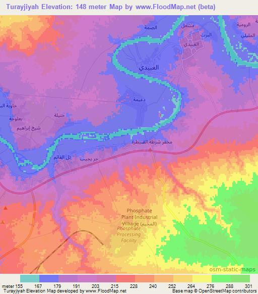 Turayjiyah,Iraq Elevation Map