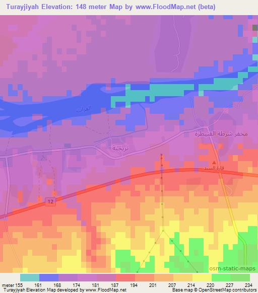 Turayjiyah,Iraq Elevation Map