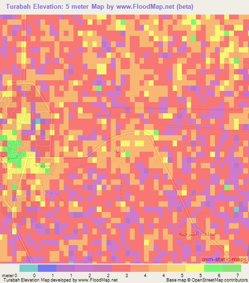 Turabah,Iraq Elevation Map