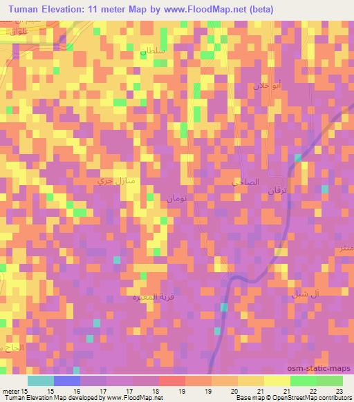 Tuman,Iraq Elevation Map