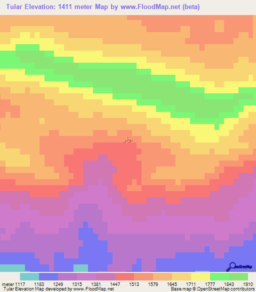 Tular,Iraq Elevation Map