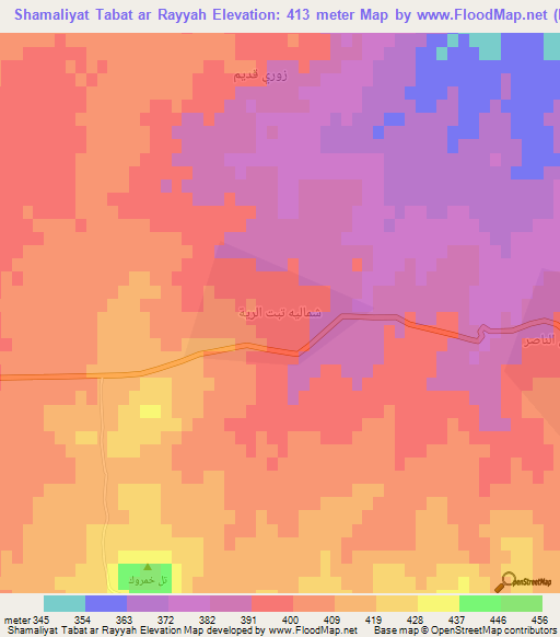 Shamaliyat Tabat ar Rayyah,Iraq Elevation Map