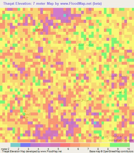 Thaqat,Iraq Elevation Map