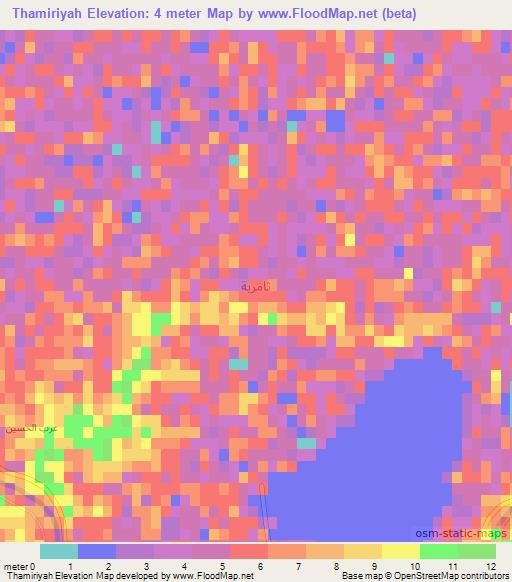 Thamiriyah,Iraq Elevation Map