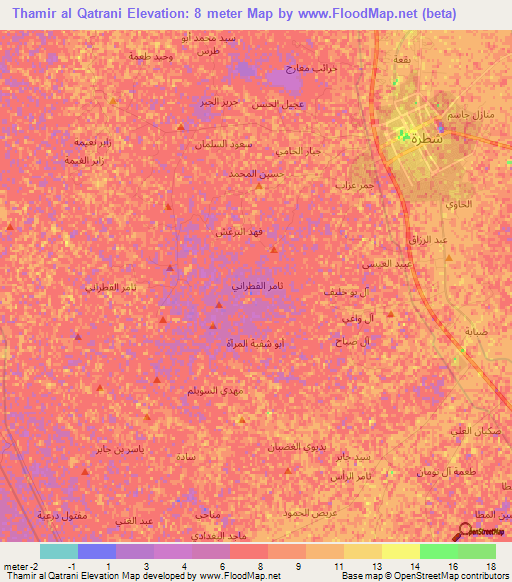Thamir al Qatrani,Iraq Elevation Map
