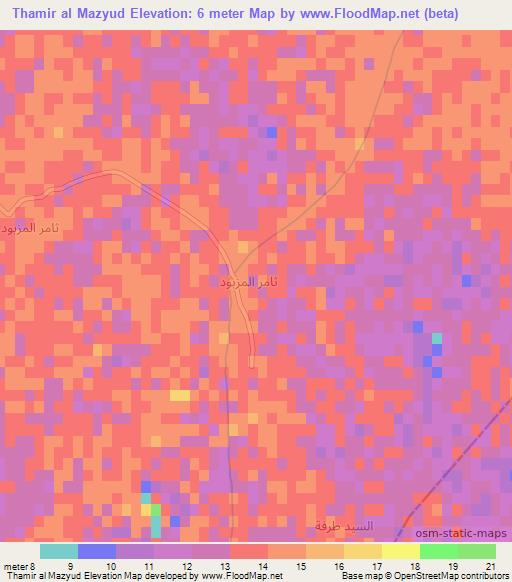 Thamir al Mazyud,Iraq Elevation Map