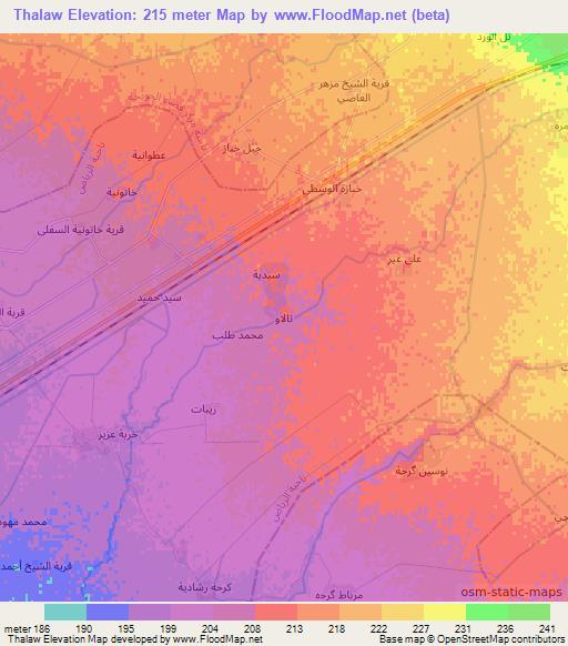 Thalaw,Iraq Elevation Map