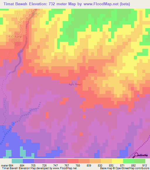 Timat Bawah,Iraq Elevation Map