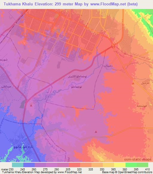 Tukhama Khalu,Iraq Elevation Map