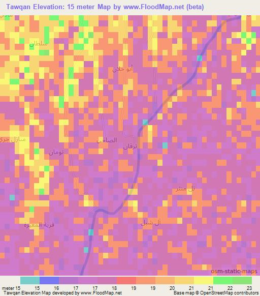 Tawqan,Iraq Elevation Map