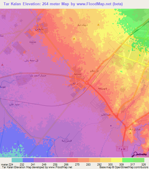 Tar Kalan,Iraq Elevation Map