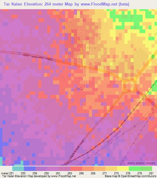 Tar Kalan,Iraq Elevation Map