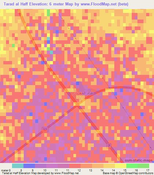 Tarad al Haff,Iraq Elevation Map