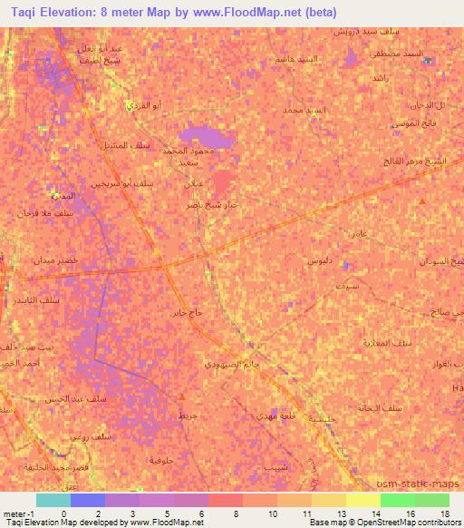 Taqi,Iraq Elevation Map