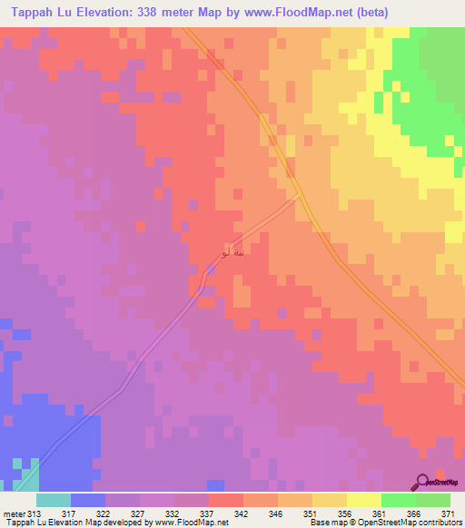 Tappah Lu,Iraq Elevation Map