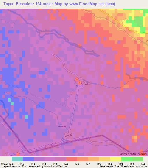 Tapan,Iraq Elevation Map